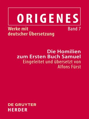 cover image of Die Homilien zum Ersten Buch Samuel